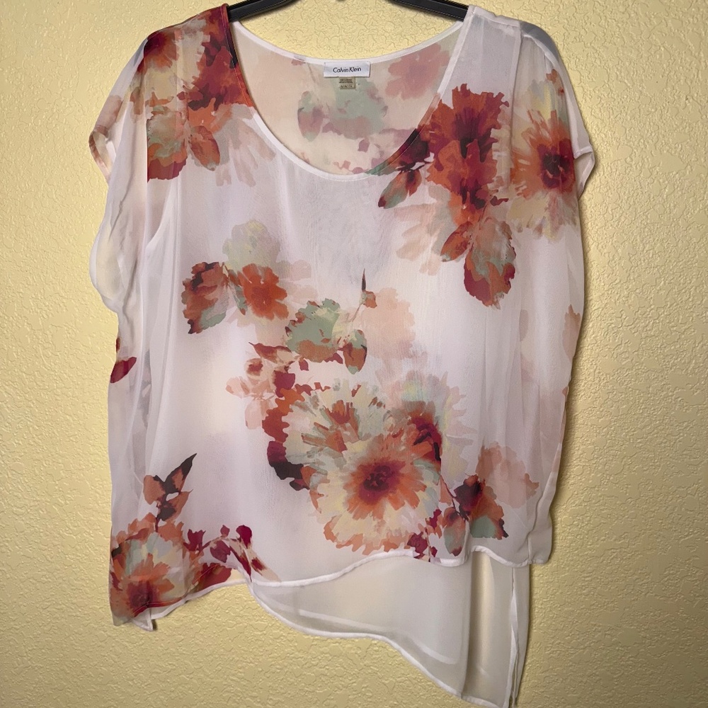 Calvin Kline Floral Blouse, 1X